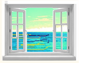beach house window