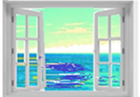 the beach house window